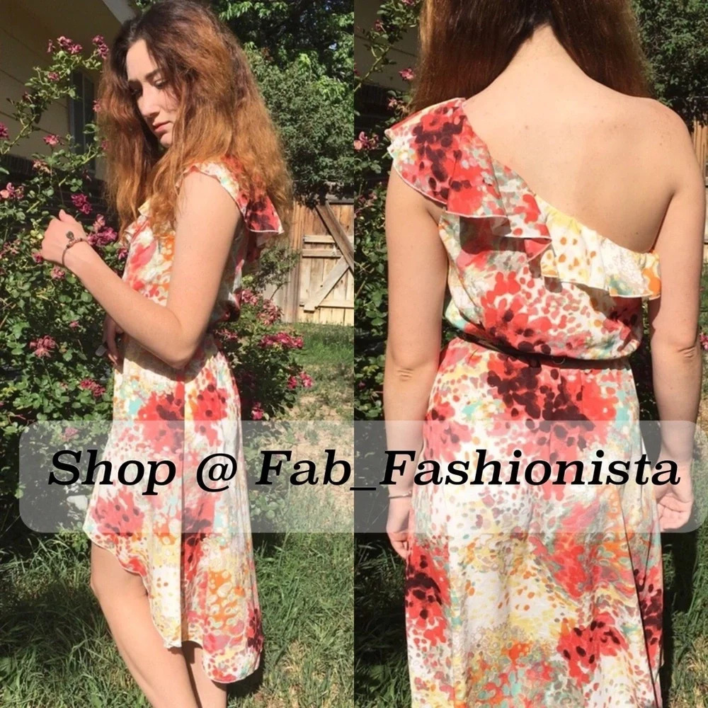 Floral one shoulder summer dress size small - Picture 4 of 8